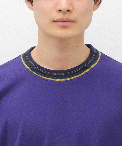 JOURNAL STANDARD（ジャーナルスタンダード）の「ジャガード クルーネックカットソー（Tシャツ/カットソー・メンズ・ホワイト/チャコールグレー/ブラック/パープル・MEDIUM/LARGE）」の12枚目の写真