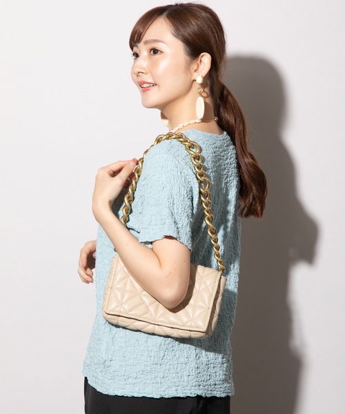 MHBG TOKYO（エムエイチビージートーキョー）の「ぽこぽこジャガード半袖カットソー（Tシャツ/カットソー・レディース・ブラック/オフホワイト/イエロー/ブルー・FREE）」の19枚目の写真