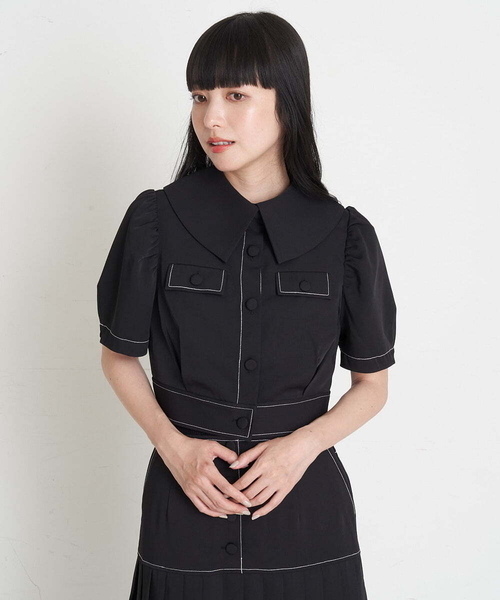 A de a.v.v（アードアー・ヴェ・ヴェ）の「パフスリーブ胸ポケットブラウス（シャツ/ブラウス・レディース・アイボリー/ブルー/ブラック・36/38）」の16枚目の写真