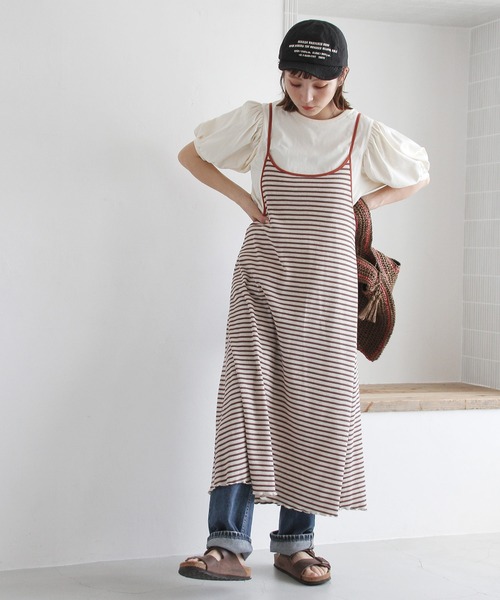Crisp(クリスプ)の「ボーダーバイカラーキャミワンピース(ワンピース・レディース・ブラウン/グリーン/ネイビー・FREE)」の21枚目の写真
