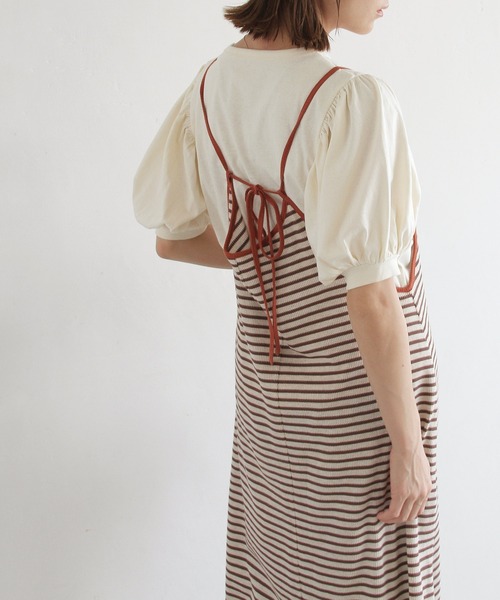 Crisp(クリスプ)の「ボーダーバイカラーキャミワンピース(ワンピース・レディース・ブラウン/グリーン/ネイビー・FREE)」の5枚目の写真