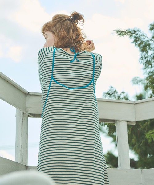 Crisp(クリスプ)の「ボーダーバイカラーキャミワンピース(ワンピース・レディース・ブラウン/グリーン/ネイビー・FREE)」の12枚目の写真