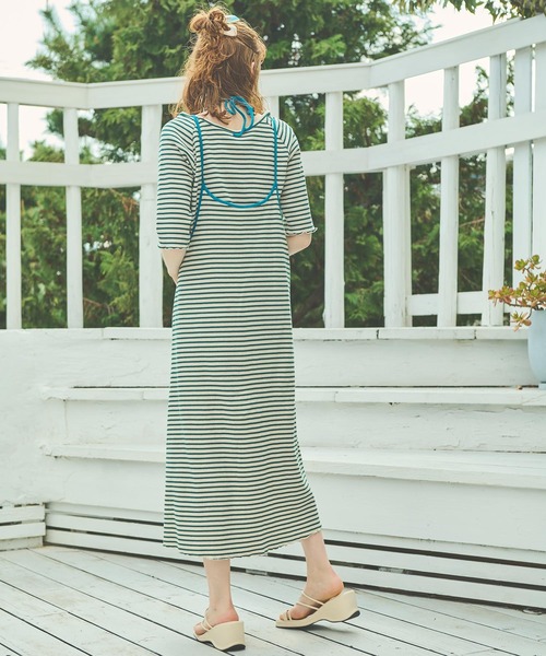 Crisp(クリスプ)の「ボーダーバイカラーキャミワンピース(ワンピース・レディース・ブラウン/グリーン/ネイビー・FREE)」の18枚目の写真