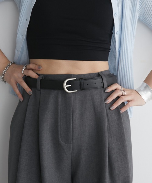 Aunt Marie's(アントマリーズ)の「ベーシックバックルベルト/30㎜(ベルト・レディース・ブラック・FREE)」の1枚目の写真