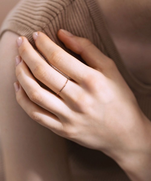 Canal 4℃（カナルヨンドシー）の「【earjoy】K10ピンクゴールド チェーンリング（リング・レディース・ピンクゴールド・#12/#14）」の4枚目の写真