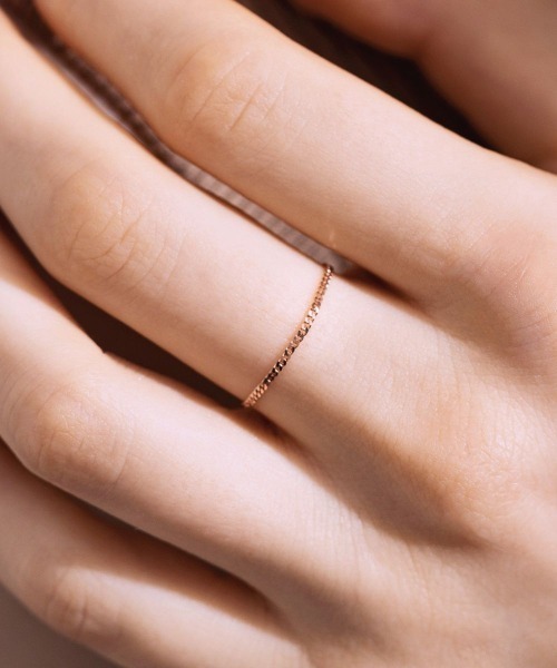 Canal 4℃（カナルヨンドシー）の「【earjoy】K10ピンクゴールド チェーンリング（リング・レディース・ピンクゴールド・#12/#14）」の5枚目の写真