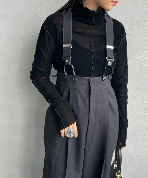 JF Ready Made（ジェイエフレディメイド）の「[Jf Ready Made/ジェイエフレディメイド] フロッキーベロア ハイネックカットソー（Tシャツ/カットソー・レディース・シルバー/ブラック/イエロー・F）」の2枚目の写真