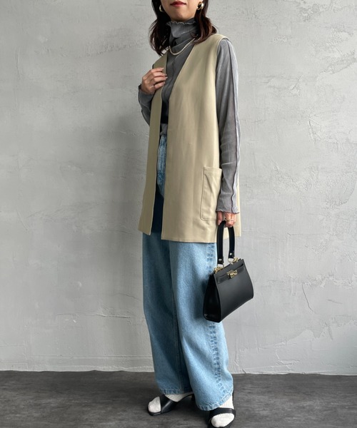 JF Ready Made（ジェイエフレディメイド）の「[Jf Ready Made/ジェイエフレディメイド] フロッキーベロア ハイネックカットソー（Tシャツ/カットソー・レディース・シルバー/ブラック/イエロー・F）」の6枚目の写真