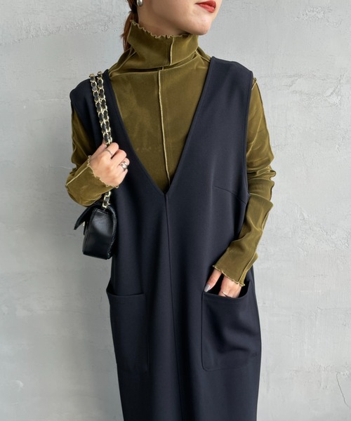 JF Ready Made（ジェイエフレディメイド）の「[Jf Ready Made/ジェイエフレディメイド] フロッキーベロア ハイネックカットソー（Tシャツ/カットソー・レディース・シルバー/ブラック/イエロー・F）」の15枚目の写真