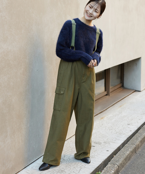 SLOBE IENA(スローブイエナ)の「サスペンダーカーゴ(サロペット/オーバーオール・レディース・カーキ/アイボリー・38/36)」の11枚目の写真