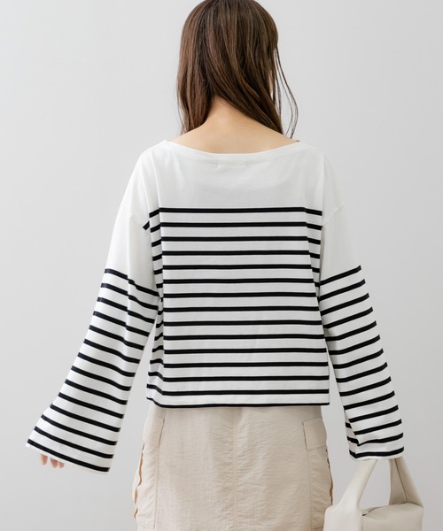 URBAN RESEARCH Sonny Label（アーバンリサーチサニーレーベル）の「パネルボーダールーズプルオーバー（Tシャツ/カットソー・レディース・ネイビー/オフホワイト/ホワイト系その他・FREE）」の9枚目の写真