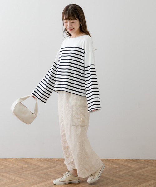 URBAN RESEARCH Sonny Label（アーバンリサーチサニーレーベル）の「パネルボーダールーズプルオーバー（Tシャツ/カットソー・レディース・ネイビー/オフホワイト/ホワイト系その他・FREE）」の19枚目の写真