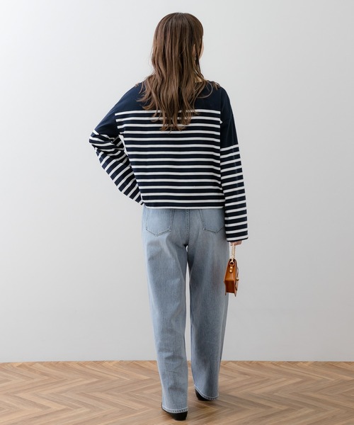 URBAN RESEARCH Sonny Label（アーバンリサーチサニーレーベル）の「パネルボーダールーズプルオーバー（Tシャツ/カットソー・レディース・ネイビー/オフホワイト/ホワイト系その他・FREE）」の17枚目の写真