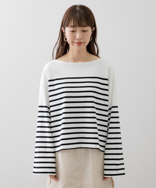 URBAN RESEARCH Sonny Label（アーバンリサーチサニーレーベル）の「パネルボーダールーズプルオーバー（Tシャツ/カットソー・レディース・ネイビー/オフホワイト/ホワイト系その他・FREE）」の12枚目の写真