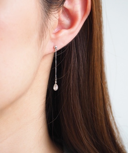 itam(アイタム)の「【itam】アイタム/ キュービックジルコニアピアス(ピアス(両耳用)・レディース・シルバー/ゴールド/ピンクゴールド・FREE)」の2枚目の写真