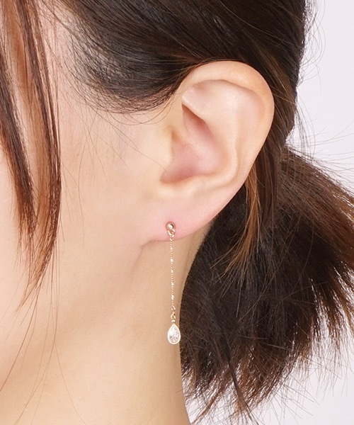 itam(アイタム)の「【itam】アイタム/ キュービックジルコニアピアス(ピアス(両耳用)・レディース・シルバー/ゴールド/ピンクゴールド・FREE)」の4枚目の写真