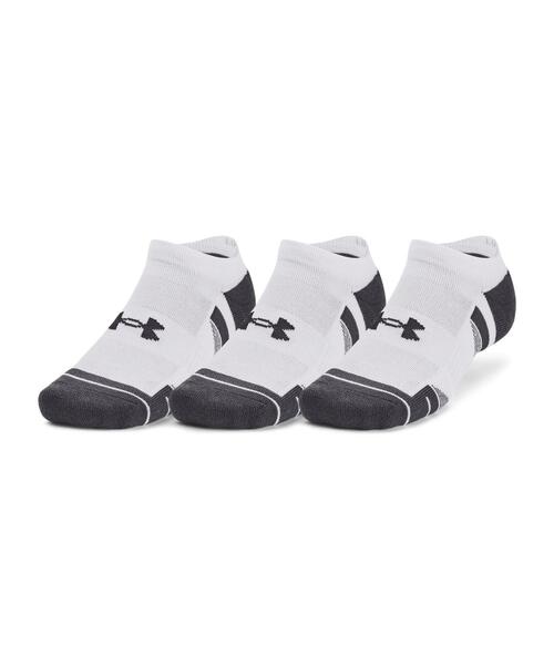 UNDER ARMOUR(アンダーアーマー)の「UAパフォーマンステック ノーショー ソックス (3足セット)(トレーニング/メンズ/レディース)(ソックス/靴下・レディース・ホワイト・L/M)」の1枚目の写真
