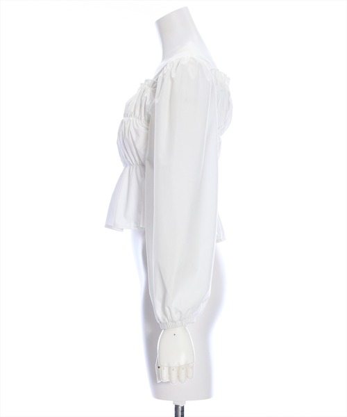 clear（クリア）の「スクエアネックシャーリングブラウス（シャツ/ブラウス・レディース・オフホワイト/ベージュ/ブラック/ブルーグレー・F）」の6枚目の写真