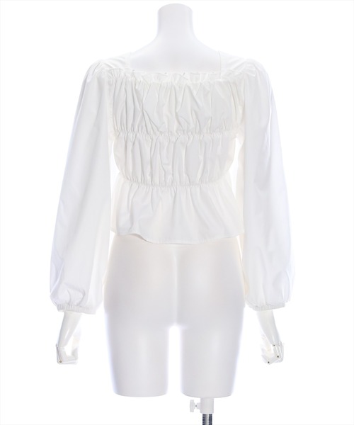 clear（クリア）の「スクエアネックシャーリングブラウス（シャツ/ブラウス・レディース・オフホワイト/ベージュ/ブラック/ブルーグレー・F）」の8枚目の写真