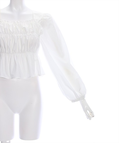 clear（クリア）の「スクエアネックシャーリングブラウス（シャツ/ブラウス・レディース・オフホワイト/ベージュ/ブラック/ブルーグレー・F）」の9枚目の写真