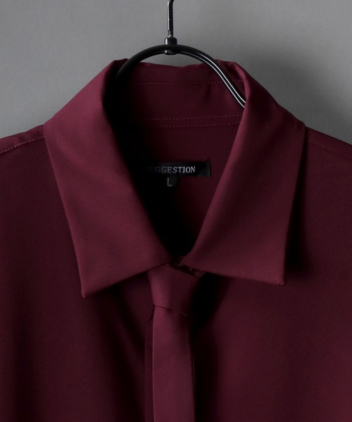 SITRY(シトリー)の「wide balloon shirt with tie/ネクタイ付き ワイド バルーンシャツ(シャツ/ブラウス・メンズ・ブラック/ホワイト/ワイン・L/M)」の7枚目の写真