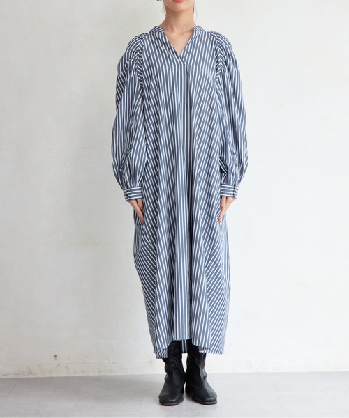 Chez toi（シェトワ）の「ボリュームスリーブロングワンピース（ワンピース・レディース・ネイビー/ブラック/レッド・FREE）」の9枚目の写真