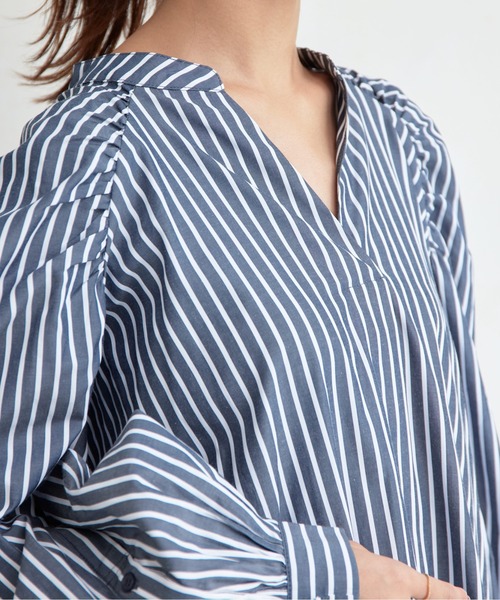 Chez toi（シェトワ）の「ボリュームスリーブロングワンピース（ワンピース・レディース・ネイビー/ブラック/レッド・FREE）」の12枚目の写真