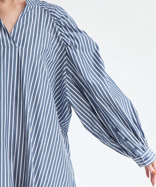 Chez toi（シェトワ）の「ボリュームスリーブロングワンピース（ワンピース・レディース・ネイビー/ブラック/レッド・FREE）」の13枚目の写真