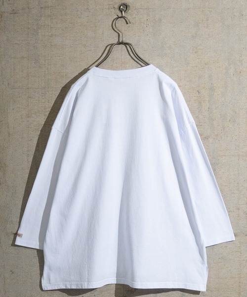 Goodwear(グッドウェア)の「【h】〔Goodwear〕USAコットン 切替7分袖 FOOTBALL BIG TEE(Tシャツ/カットソー・メンズ・グレイッシュベージュ/グレイッシュブルー/ペールイエロー/杢グレー/ブラック/チャコールグレー/ネイビー/ホワイト・MEDIUM/X-LARGE/LARGE)」の9枚目の写真