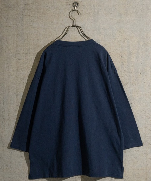 Goodwear(グッドウェア)の「【h】〔Goodwear〕USAコットン 切替7分袖 FOOTBALL BIG TEE(Tシャツ/カットソー・メンズ・グレイッシュベージュ/グレイッシュブルー/ペールイエロー/杢グレー/ブラック/チャコールグレー/ネイビー/ホワイト・MEDIUM/X-LARGE/LARGE)」の14枚目の写真