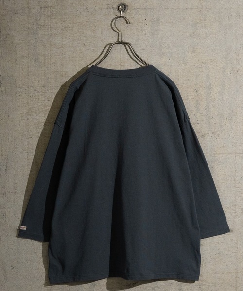 Goodwear(グッドウェア)の「【h】〔Goodwear〕USAコットン 切替7分袖 FOOTBALL BIG TEE(Tシャツ/カットソー・メンズ・グレイッシュベージュ/グレイッシュブルー/ペールイエロー/杢グレー/ブラック/チャコールグレー/ネイビー/ホワイト・MEDIUM/X-LARGE/LARGE)」の15枚目の写真