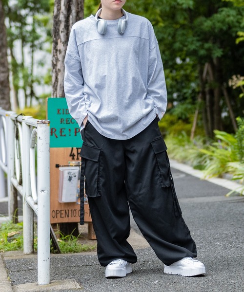 Goodwear(グッドウェア)の「【h】〔Goodwear〕USAコットン 切替7分袖 FOOTBALL BIG TEE(Tシャツ/カットソー・メンズ・グレイッシュベージュ/グレイッシュブルー/ペールイエロー/杢グレー/ブラック/チャコールグレー/ネイビー/ホワイト・MEDIUM/X-LARGE/LARGE)」の19枚目の写真