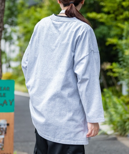 Goodwear(グッドウェア)の「【h】〔Goodwear〕USAコットン 切替7分袖 FOOTBALL BIG TEE(Tシャツ/カットソー・メンズ・グレイッシュベージュ/グレイッシュブルー/ペールイエロー/杢グレー/ブラック/チャコールグレー/ネイビー/ホワイト・MEDIUM/X-LARGE/LARGE)」の22枚目の写真