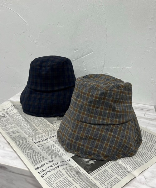VICKY（ビッキー）の「【KOREAN ITEM】チェックバケットハット（ハット・レディース・グレー系その他/ブラウン系その他・FREE）」の14枚目の写真