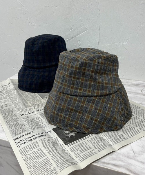 VICKY（ビッキー）の「【KOREAN ITEM】チェックバケットハット（ハット・レディース・グレー系その他/ブラウン系その他・FREE）」の16枚目の写真