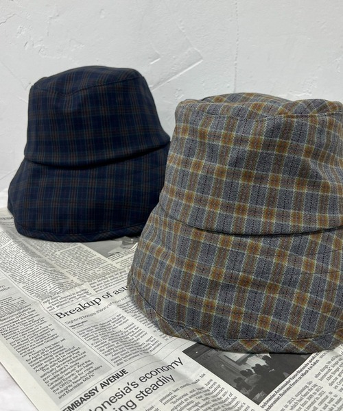 VICKY（ビッキー）の「【KOREAN ITEM】チェックバケットハット（ハット・レディース・グレー系その他/ブラウン系その他・FREE）」の6枚目の写真