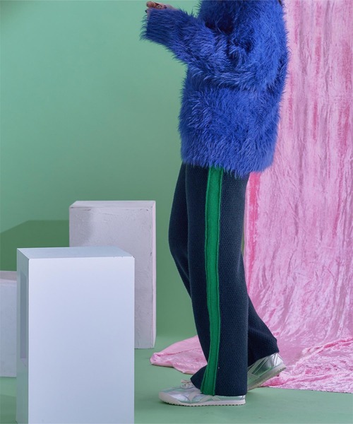 miette(ミエット)の「アルパカタッチ配色サイドラインニットパンツ(その他パンツ・レディース・グレー/ネイビー/ベージュ・FREE)」の9枚目の写真