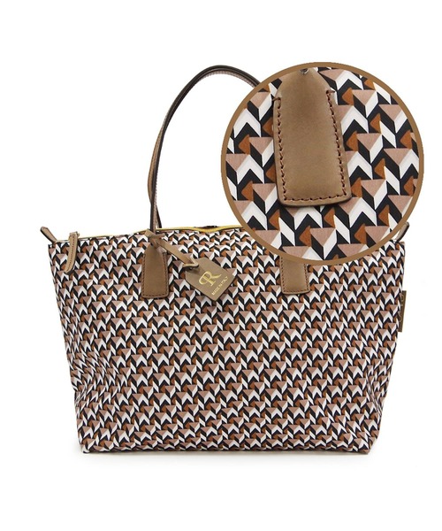 Roberta Pieri（ロベルタピエリ）の「ROBERTA PIERI (ロベルタピエリ) /KAGO カゴ LARGE TOTE　ラージトート トート 撥水（トートバッグ・レディース・ホワイト×グレー/ネイビー/ホワイト×イエロー/ブラウン/ライトグリーン/グレー×ピンク/ホワイト/ライトグレー/ライトブラウン・FREE）」の7枚目の写真