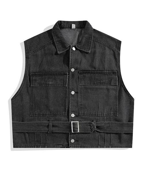 BENDER TOKYO（ベンダートウキョウ）の「【BENDER TOKYO】オーバーサイズ デニムベスト（ベスト・メンズ・ブルー/ブラック・L/M）」の3枚目の写真