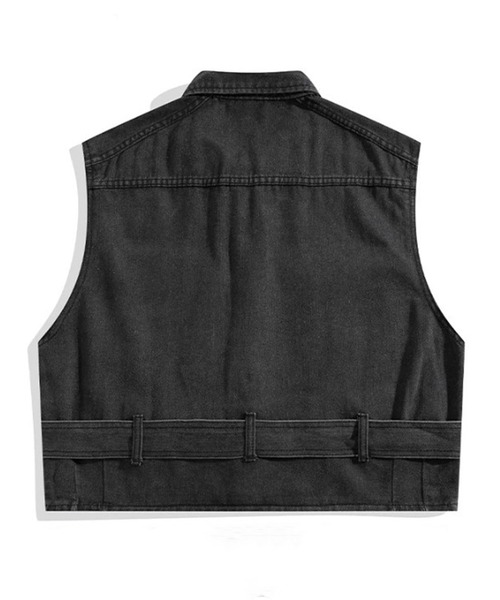 BENDER TOKYO（ベンダートウキョウ）の「【BENDER TOKYO】オーバーサイズ デニムベスト（ベスト・メンズ・ブルー/ブラック・L/M）」の4枚目の写真