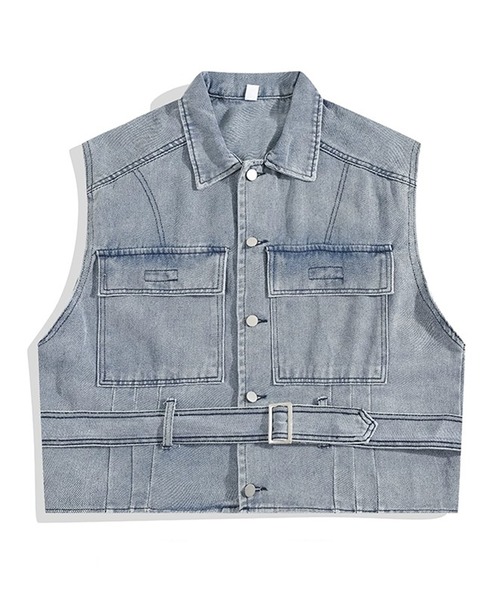 BENDER TOKYO（ベンダートウキョウ）の「【BENDER TOKYO】オーバーサイズ デニムベスト（ベスト・メンズ・ブルー/ブラック・L/M）」の5枚目の写真