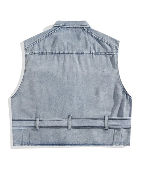 BENDER TOKYO（ベンダートウキョウ）の「【BENDER TOKYO】オーバーサイズ デニムベスト（ベスト・メンズ・ブルー/ブラック・L/M）」の6枚目の写真