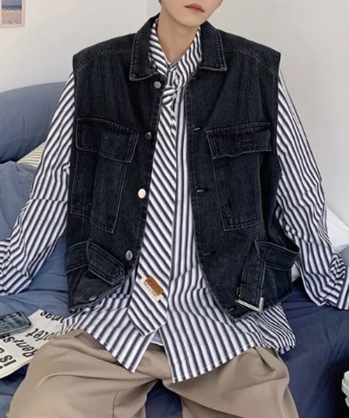 BENDER TOKYO（ベンダートウキョウ）の「【BENDER TOKYO】オーバーサイズ デニムベスト（ベスト・メンズ・ブルー/ブラック・L/M）」の22枚目の写真