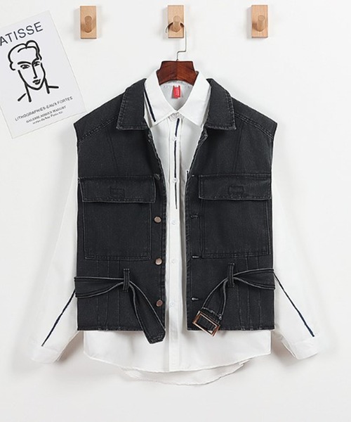 BENDER TOKYO（ベンダートウキョウ）の「【BENDER TOKYO】オーバーサイズ デニムベスト（ベスト・メンズ・ブルー/ブラック・L/M）」の17枚目の写真