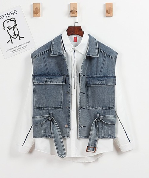 BENDER TOKYO（ベンダートウキョウ）の「【BENDER TOKYO】オーバーサイズ デニムベスト（ベスト・メンズ・ブルー/ブラック・L/M）」の19枚目の写真