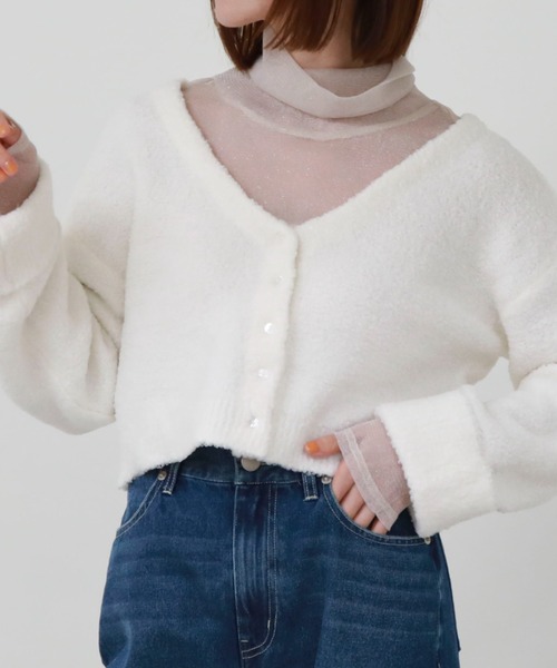 archives（アルシーヴ）の「ハイネックラメチュールTOPS（Tシャツ/カットソー・レディース・アイボリー/ブラック/グレー・MEDIUM）」の1枚目の写真