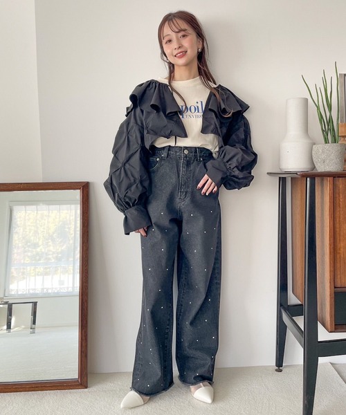 LOWRYS FARM(ローリーズファーム)の「spaceカコウプリントLS 992837(Tシャツ/カットソー・レディース・ホワイト/ホワイト系その他/チャコールグレー/グレー・FREE)」の11枚目の写真