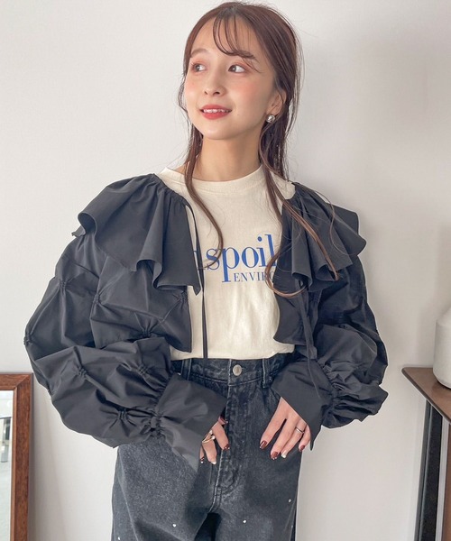 LOWRYS FARM(ローリーズファーム)の「spaceカコウプリントLS 992837(Tシャツ/カットソー・レディース・ホワイト/ホワイト系その他/チャコールグレー/グレー・FREE)」の15枚目の写真