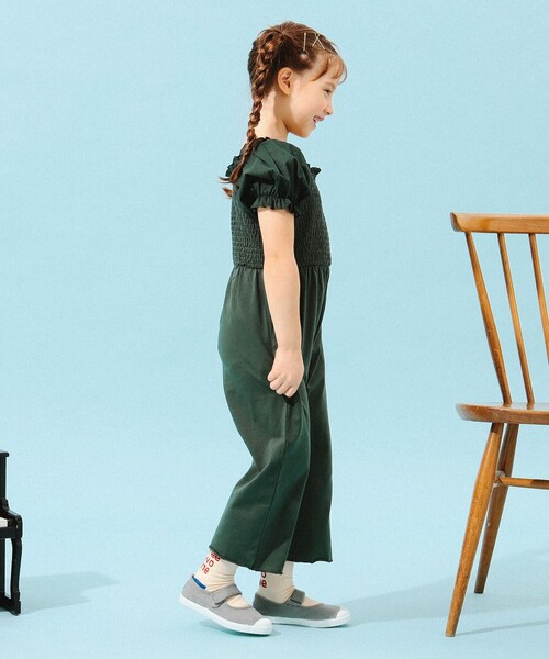 B:MING by BEAMS（ビーミングバイビームス）の「B:MING by BEAMS / パフスリーブ オールインワン（100～140cm）（つなぎ/オールインワン・キッズ・イエロー系その他3/ダークグリーン・140/130/120/110/100）」の11枚目の写真