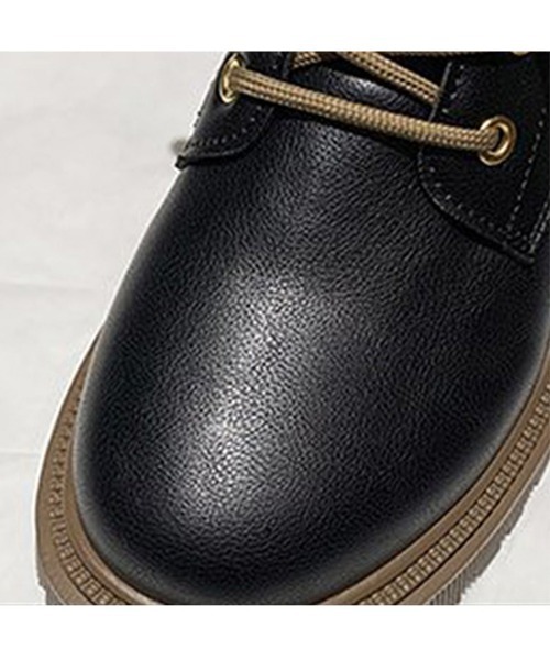 Miniministore(ミニミニストア)の「厚底ショートブーツ 韓国 編み上げブーツ(ブーツ・レディース・ブラック/アイボリー・23.5cm/23.0cm/24.0cm/24.5cm/22.5cm)」の20枚目の写真